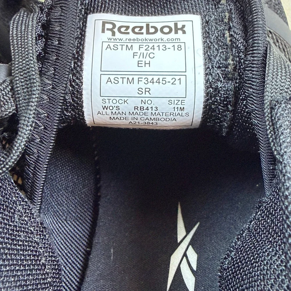 Rebok Work Shoe Fusion Flexweave Composite Toe Black Mens 11 Worn Once